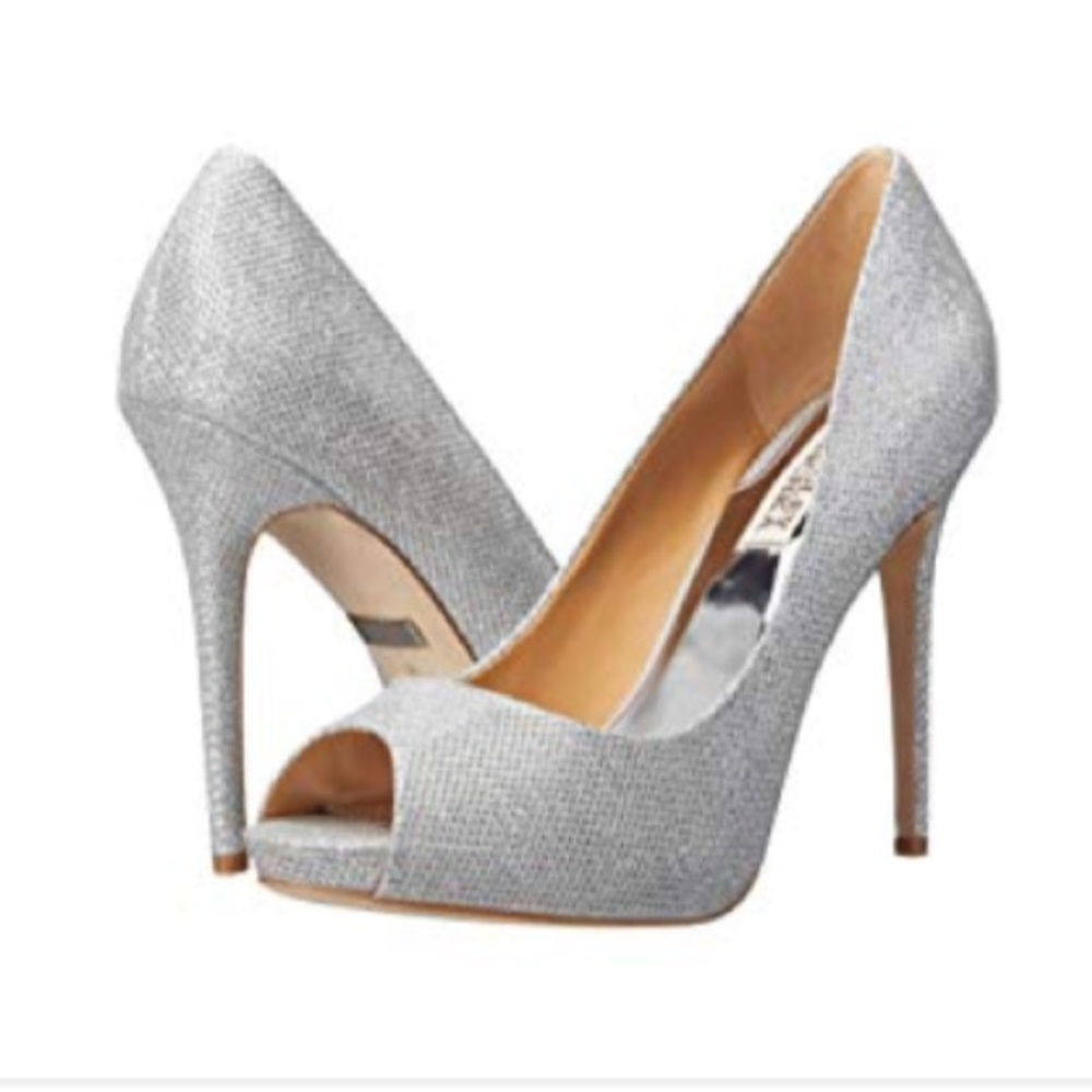 SOLD Badgley Mischka Silver Diamond Pumps Size 6.5